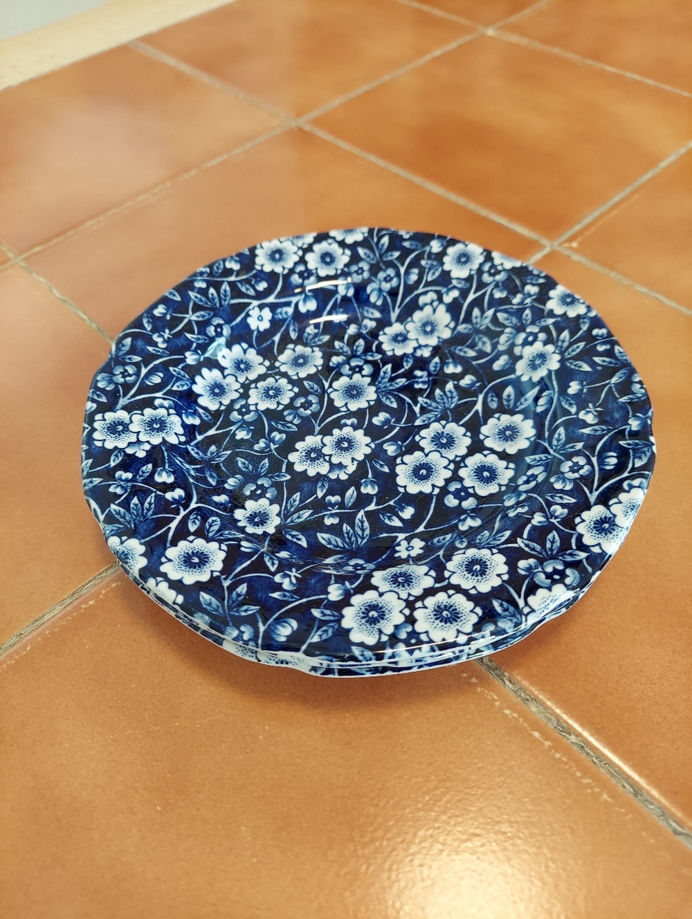 3 Crownford Calico Bread Plates